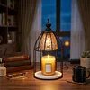 Candle Warmer Lamp Vintage Electric Wax Melter with Timer & Dimmer Retro Aromatherapy Night Light 4 Modes Birdcage Design Candle Melting Light for Scented Jar Candles
