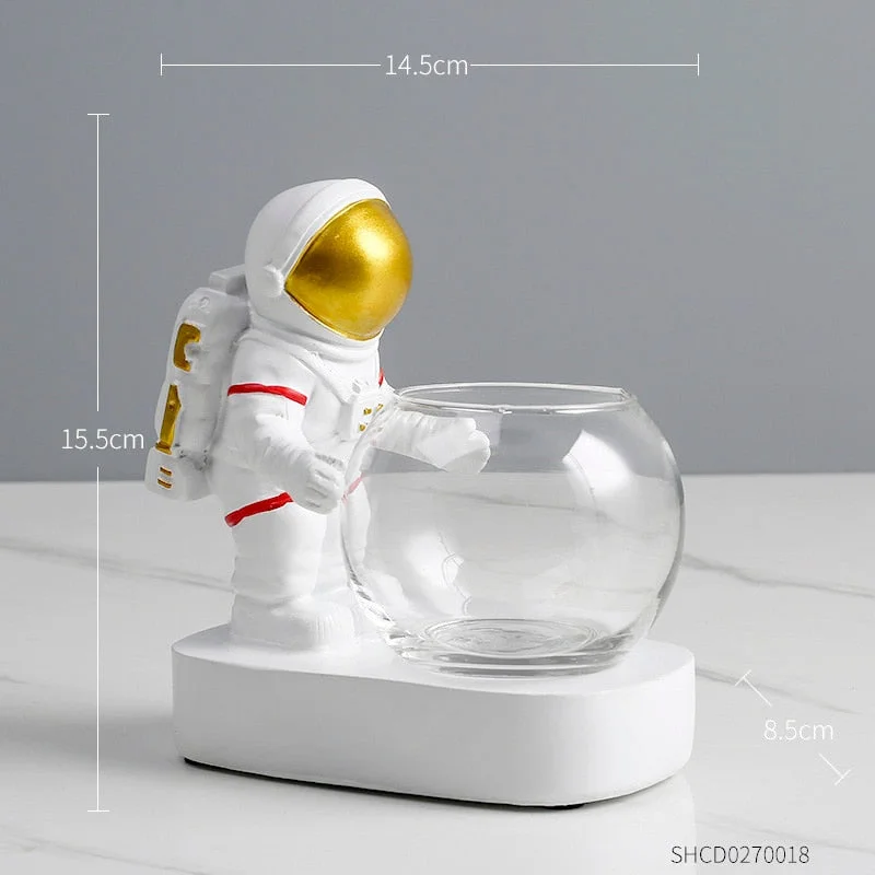 Nordic Astronaut Hydroponic Green Plant Vase Diver Flower Pot Garden Creativity Fashion Personality Vase Terrarium Decor Home