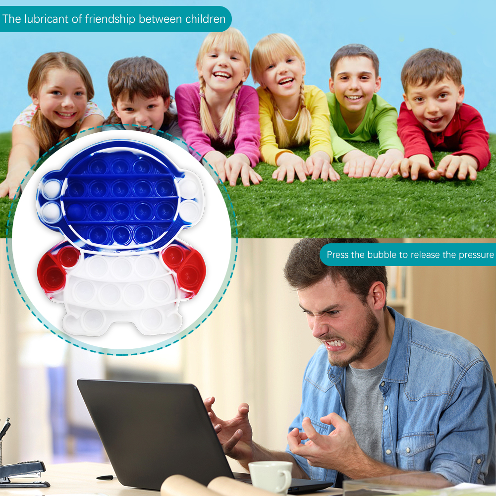 

Tie Dye Cartoon Shape Push Bubble Sensory Autism Decompression Children Toy, 501 Original