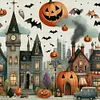 (Multi-Style) Halloween House-11CT Stamped Cross Stitch 50*50cm/19.69*19.69in