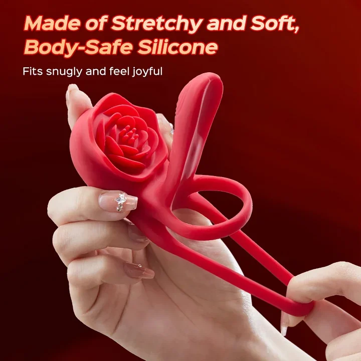 Axion 3-in-1 Male Rose Vibrating Cock Rings Couples Toys