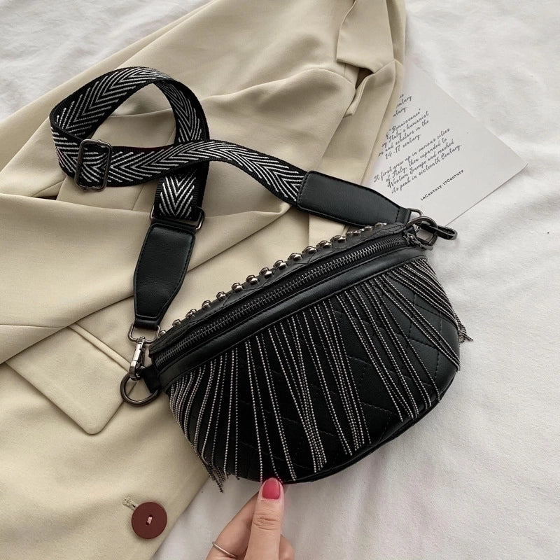 Women’s Streetwear Stripe Pu Leather Waist Bags