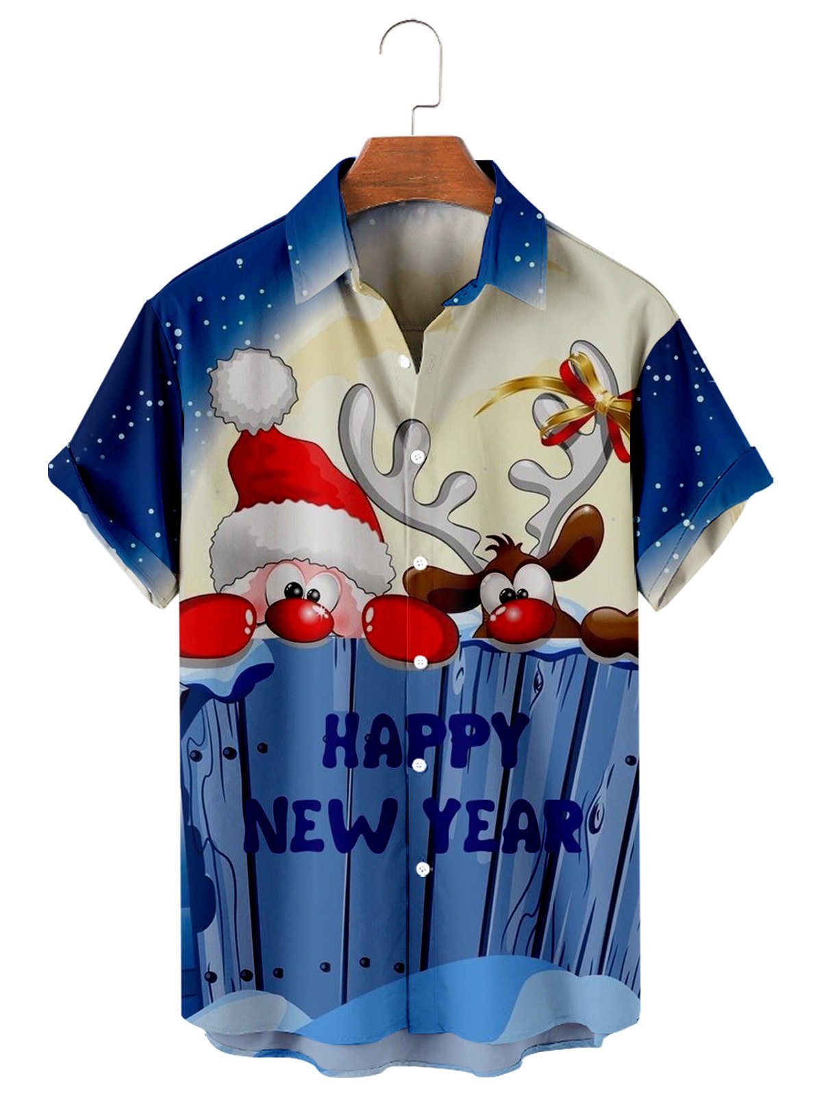Men's Spoof Creative Christmas Father Pattern Shirt With Pockets PLUSCLOTHESMAN