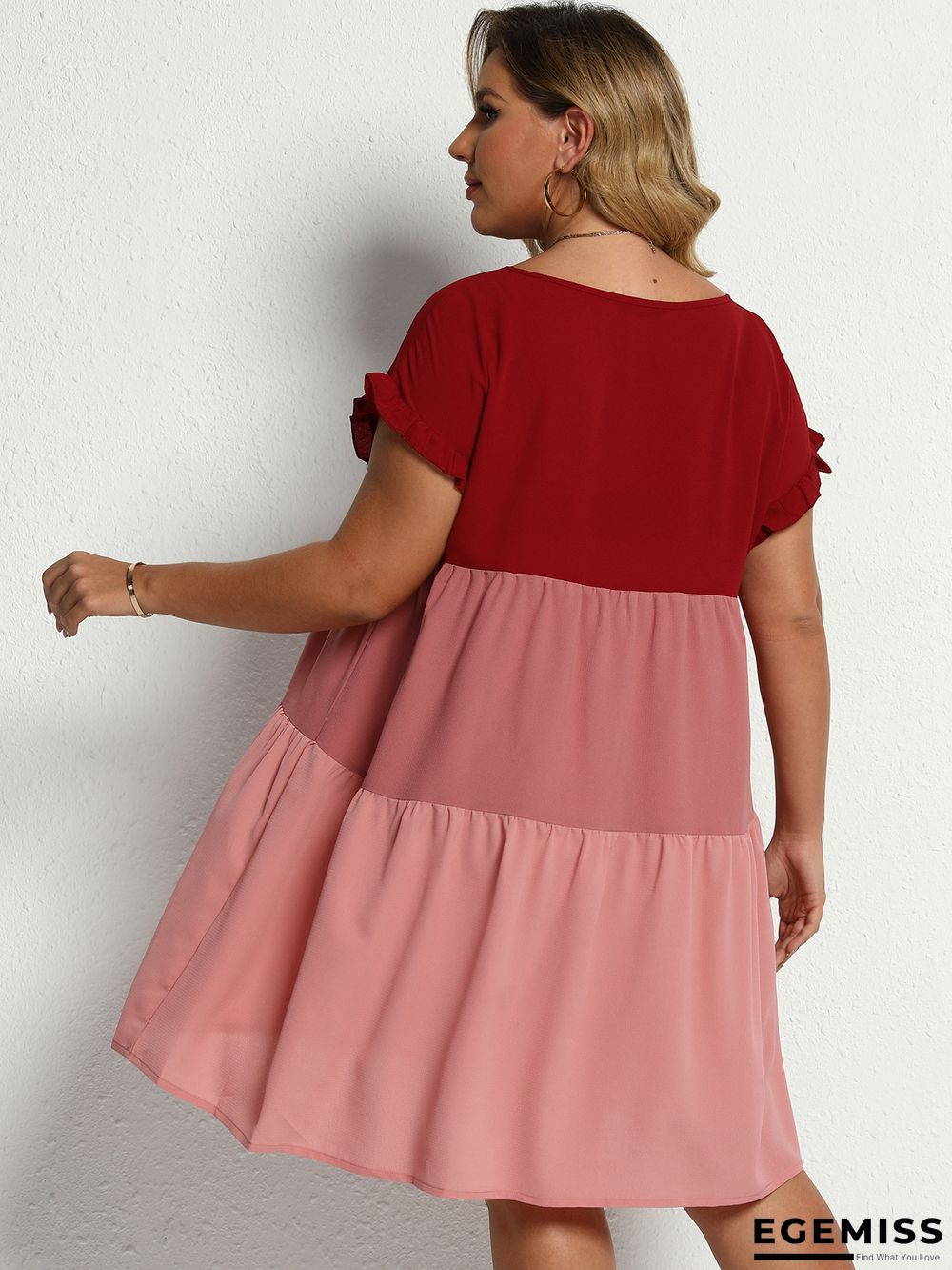 Contrast Color High Waist Loose Dress | EGEMISS