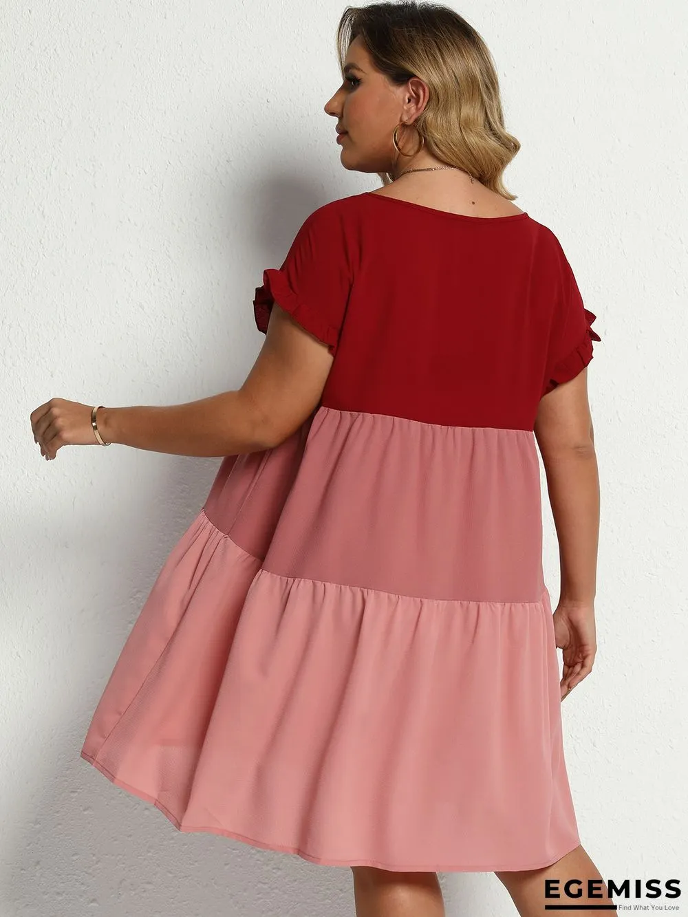 Contrast Color High Waist Loose Dress | EGEMISS