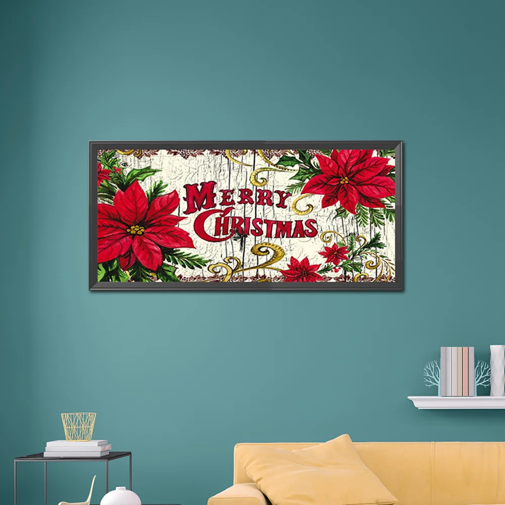 Diamond Painting - Full Round Drill - Christmas Flower(50*25cm)