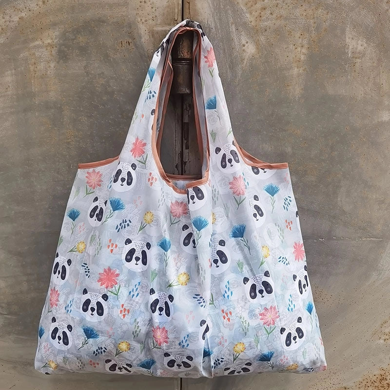 Spot Japanese Printed Environmental Bag Large 210T Supermarket Folding Shopping Bag Thickened Tote Bag Shopping Bag