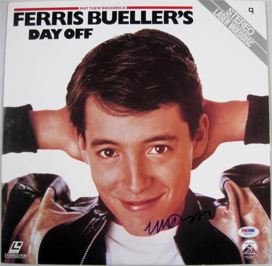 MATTHEW BRODERICK Signed Ferris Bueller's Day Off Laser Videodisc PSA/DNA