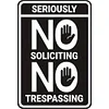 Warning Seriously No Soliciting No Trespassing - Vintage Metal Signs(12*16Inch) - Warning