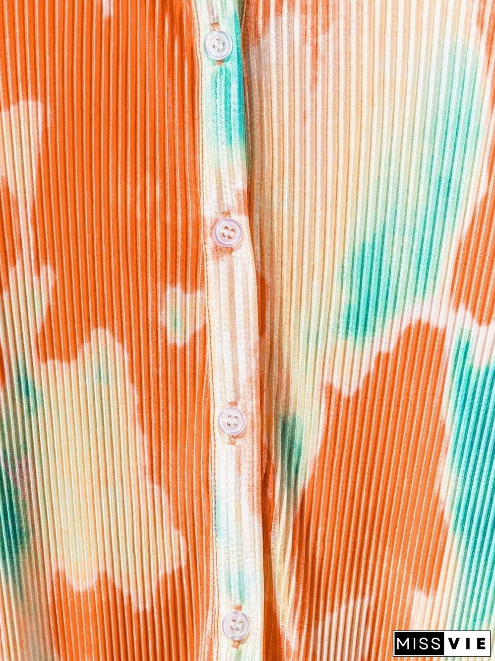 Casual Multicolor Printed Button Shirt Dress