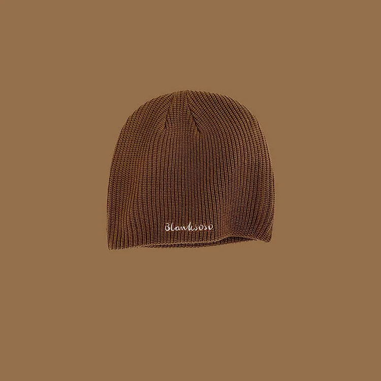 Retro Camel Plush Knit Hat Warm - Modakawa Modakawa