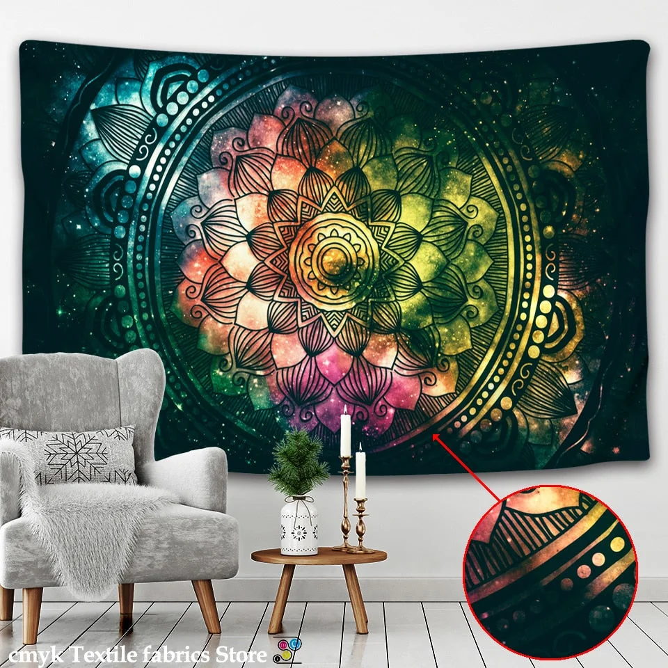 Indian Mandala Tapestry Wall Hanging Sandy Beach Throw Rug Blanket Camping Tent Travel Mattress Bohemian Sleeping Pad Tapestries