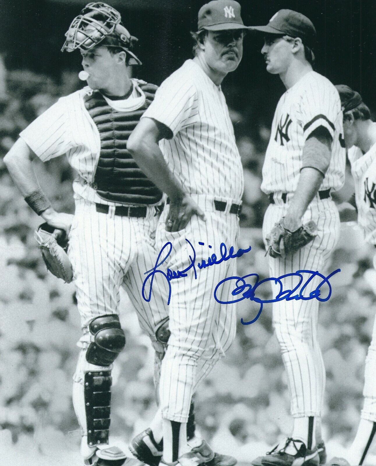 Signed 8x10 LOU PINIELLA & DOUG DRABEK New York Yankees Autographed Photo Poster painting - COA