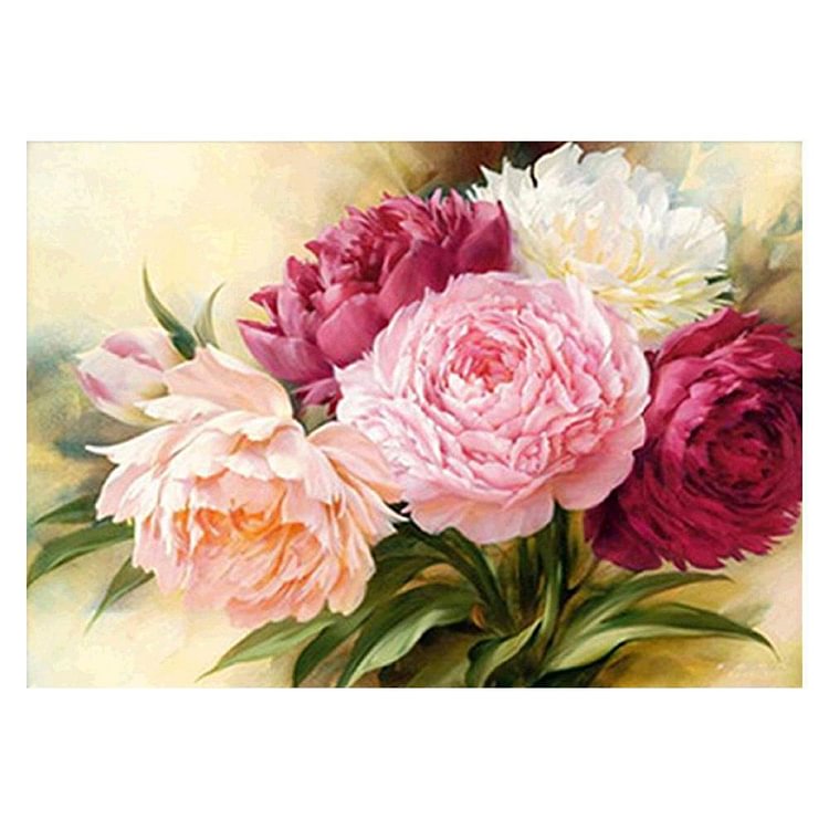 Peony - Full Round Drill Diamond Painting - 40x30cm(Canvas)