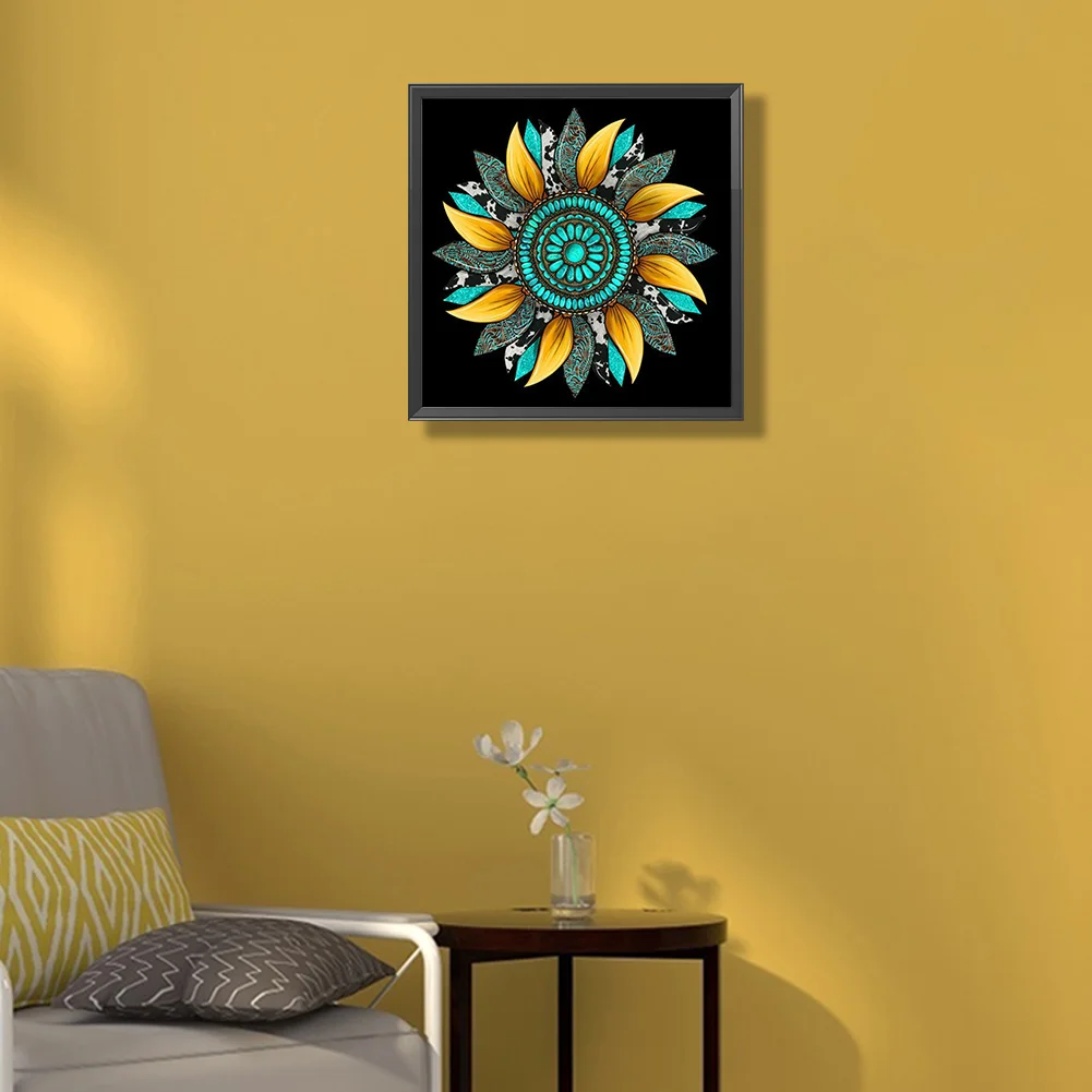 Full Round Diamond Painting 30*30cm - Artistic Sunflower