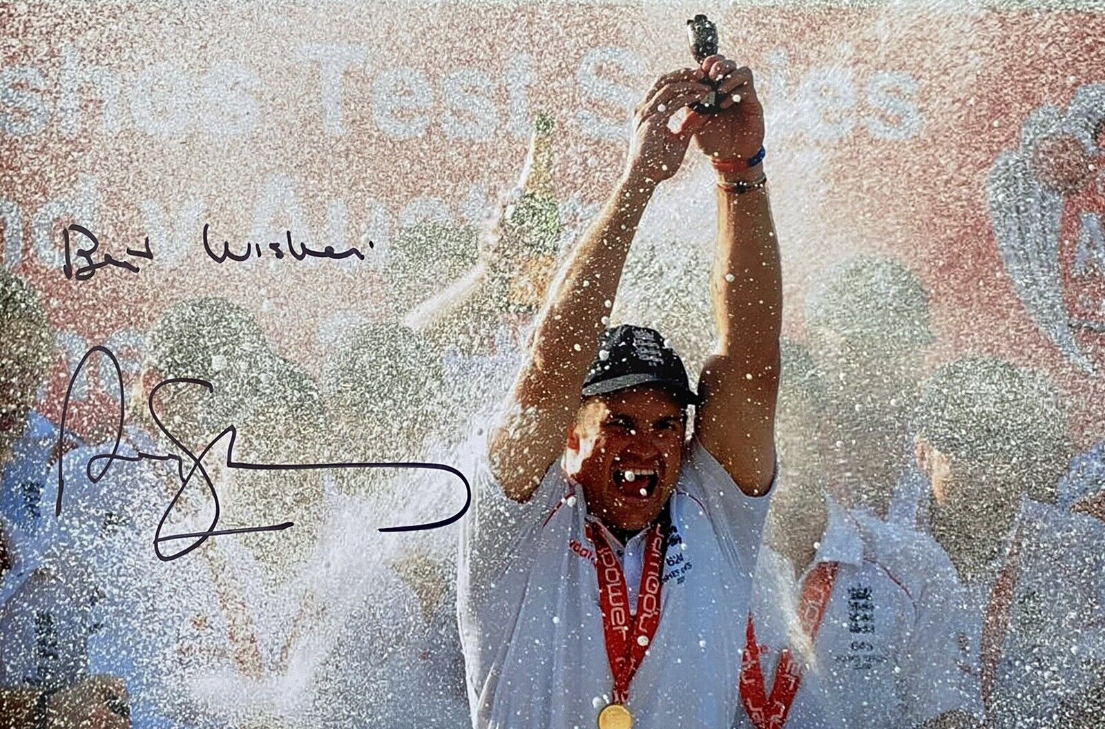 Andrew Strauss Genuine Hand Signed England Cricket 12x8 Ashes Photo Poster painting 2