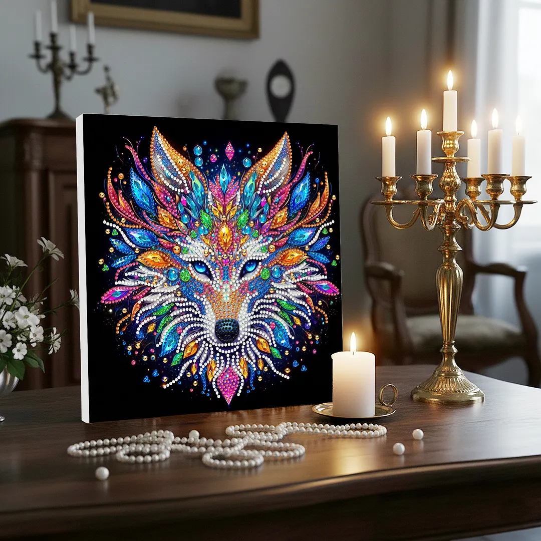 DIY Special Shape Drill Pearl Gem Diamond Art Painting Kit with Frame 9.84x9.84in Art Craft Pearl Diamond Painting for Adults Beginners Home Decor (BK41)