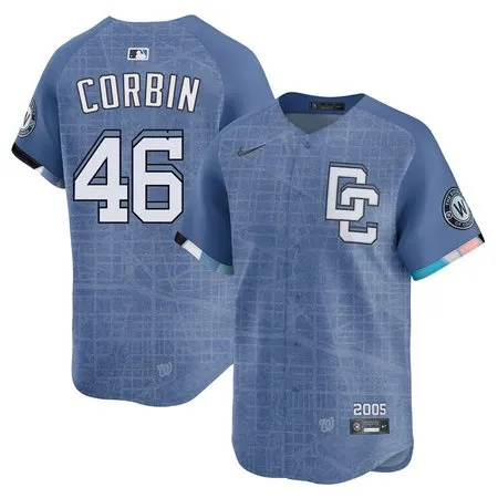 Men's Washington Nationals #46 Patrick Corbin  Blue 2025 City Connect Limited Jersey