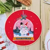 Christmas-DIY Embroidery Kit with Pattern Cotton Threads Needles Hoop 30*30cm/11.8*11.8in