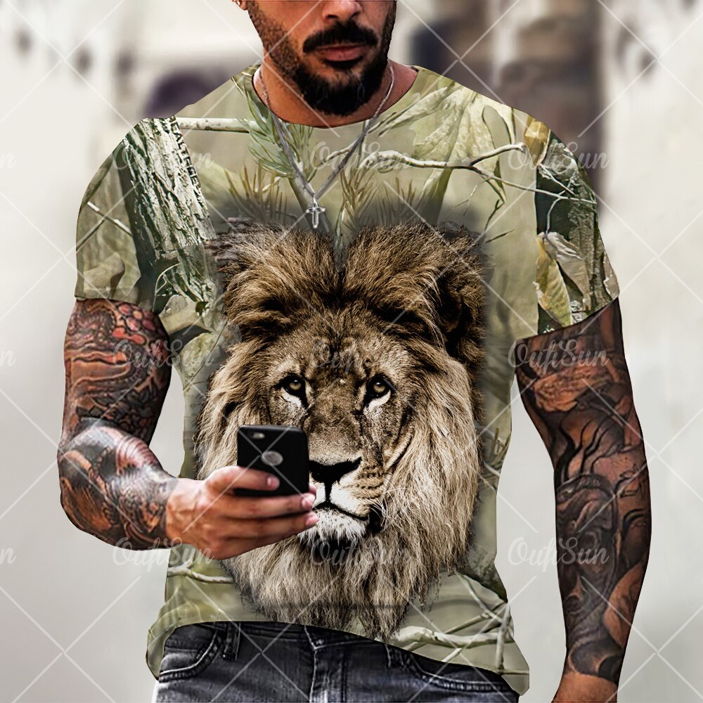 

Lion Wolf - 3D Printed Men T Shirt, Xl, 501 Original