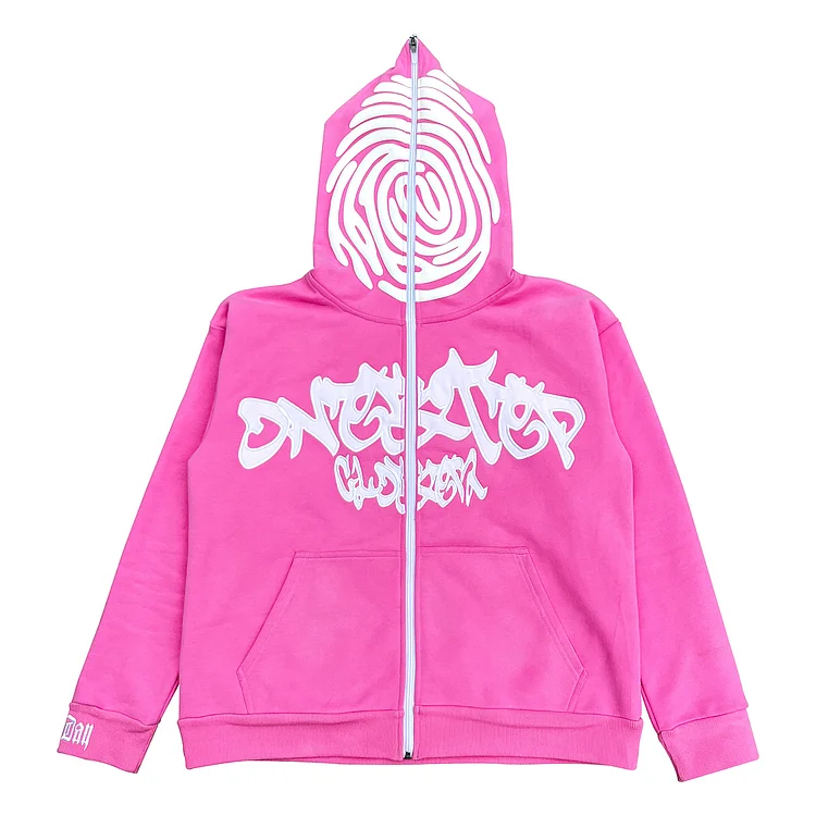 Puff Print One Step Closer Fullzip 'Onyx'（Pink）