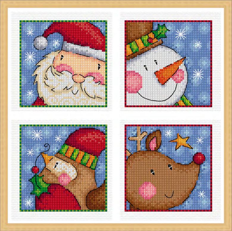 [ZZ4652-Christmas four palaces grid]  Painting Fairy Cross Stitch