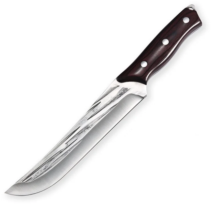 Stainless steel boning knife, meat cleaver with leather sheath full tang forged high carbon steel blade vegetable cooking tools