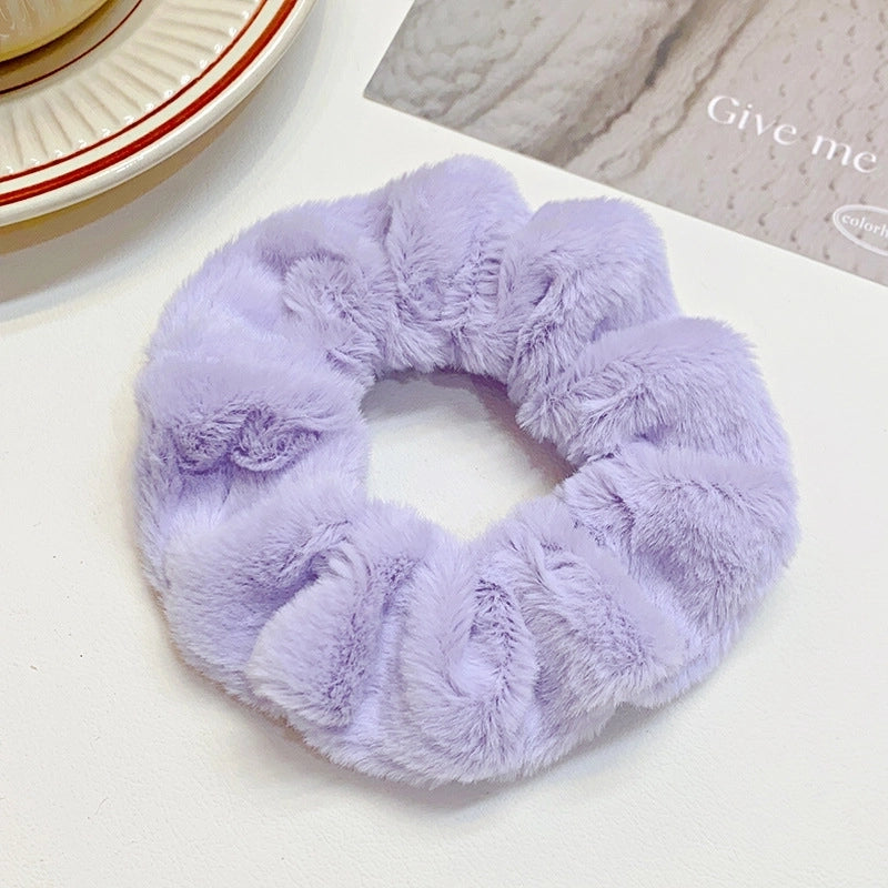 Women’s Pastoral Solid Color Commute Solid Color Flannel Hair Tie
