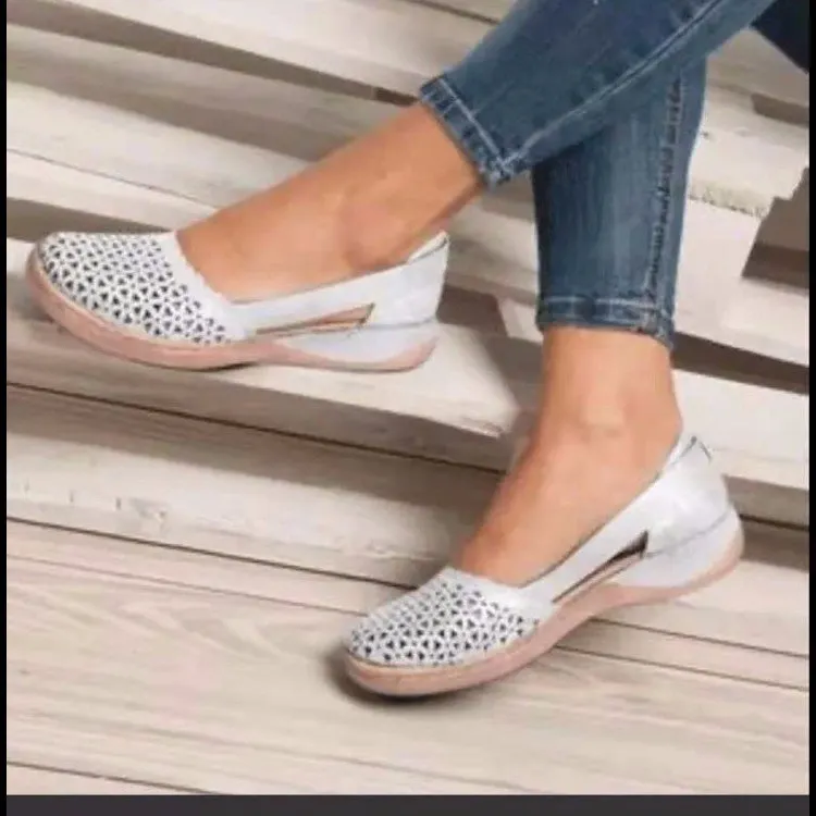 Breakj Breakj Women's Summer Sandals Bag Head Hollow Large Flat-Soled Sandals Hollow Sandals Hollow Breathable Women's Shoes