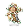 Acrylic Special Shape Tree Kitten Diamond Painting Clock Ornaments Kit