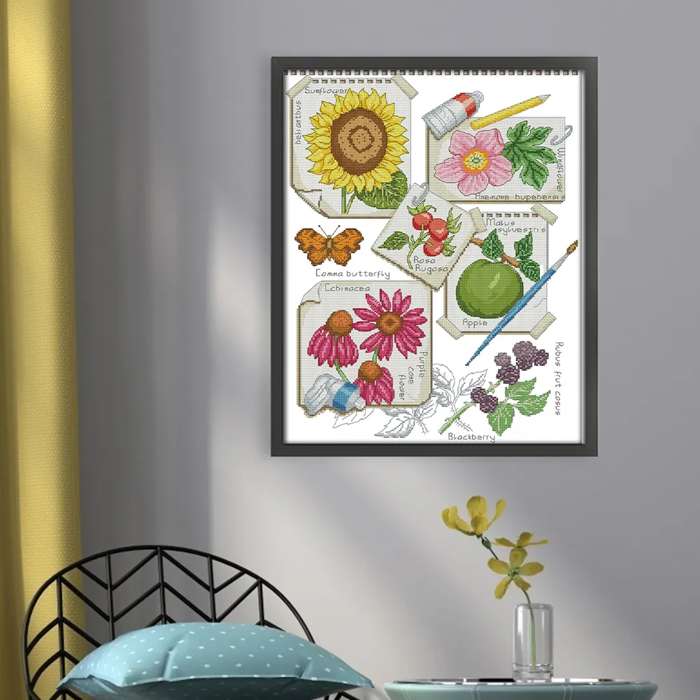 DIY Stamped Cross Stitch 14CT Partial Embroidery 37*50cm - Draw Autumn
