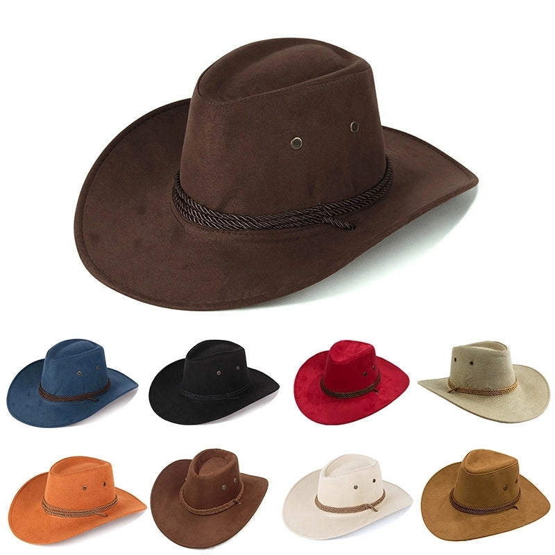 Western Denim Hat Men’s Double-sided Suede Large Brim Sun Hat Women’s Riding Hat Grassland United States
