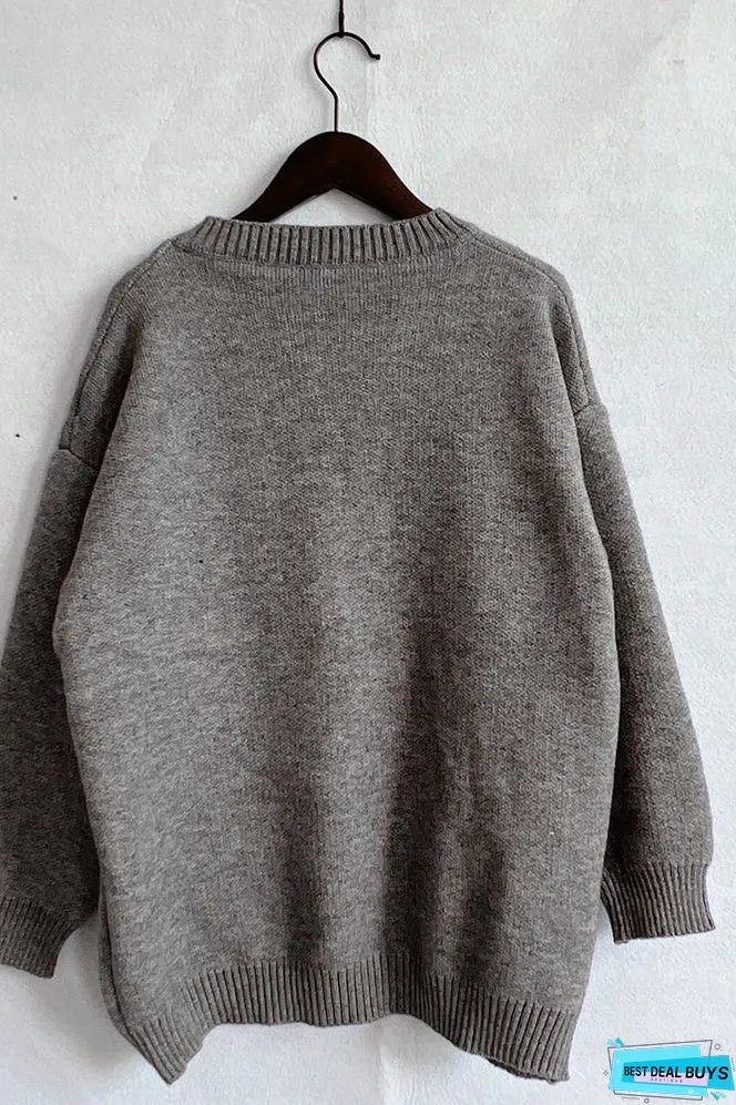 Clown Smile Knit Pullover Sweaters Winter Outfits