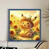 Sunflower Pikachu-11CT Stamped Cross Stitch 40*40cm/15.75*15.75in