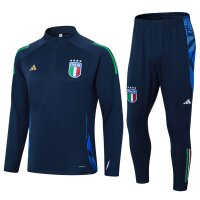 2024 Italy Half-Pull Training Suit Football Jersey Set Thai Quality