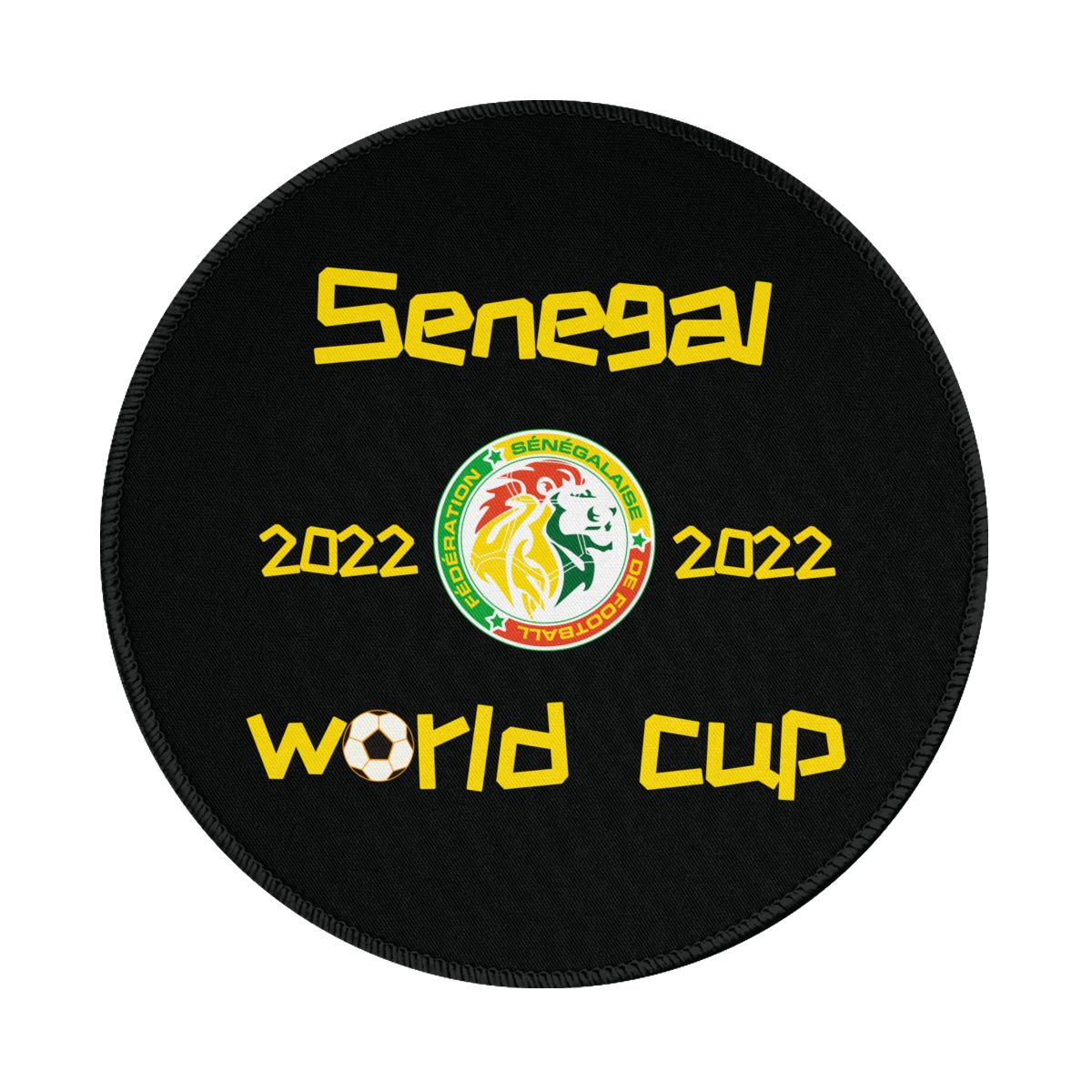 Senegal 2022 World Cup Team Logo Gaming Round Mousepad for Computer Laptop