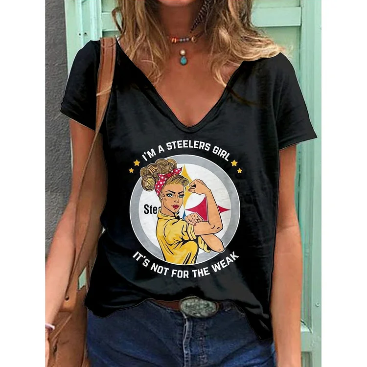 Pittsburgh Steelers Lightweight Short Sleeve V-Neck T-Shirt