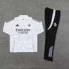 2024/2025 Real Madrid Half-Pull Training Wear White Football Shirt