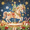 DIY Special Shape Diamond Painting Pearl Art With Inner Frame Kit 25x25cm(Christmas Carousel)