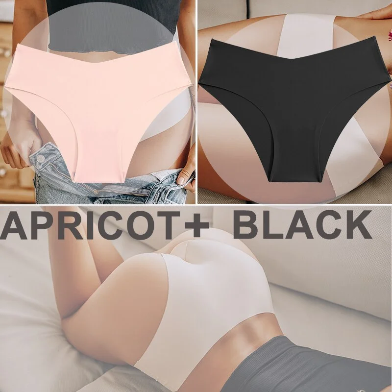 FINETOO 2PCS/Set Women Seamless Panties Lingerie M-XXL Breathable Woman Underwear Sexy Femme Underpants Girls Panty  Plus Size
