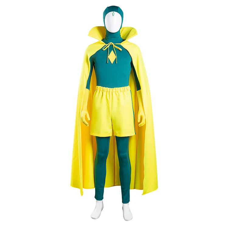Wanda Vision Jumpsuit Cloak Outfit Vision Halloween Carnival Suit Cosplay Costume