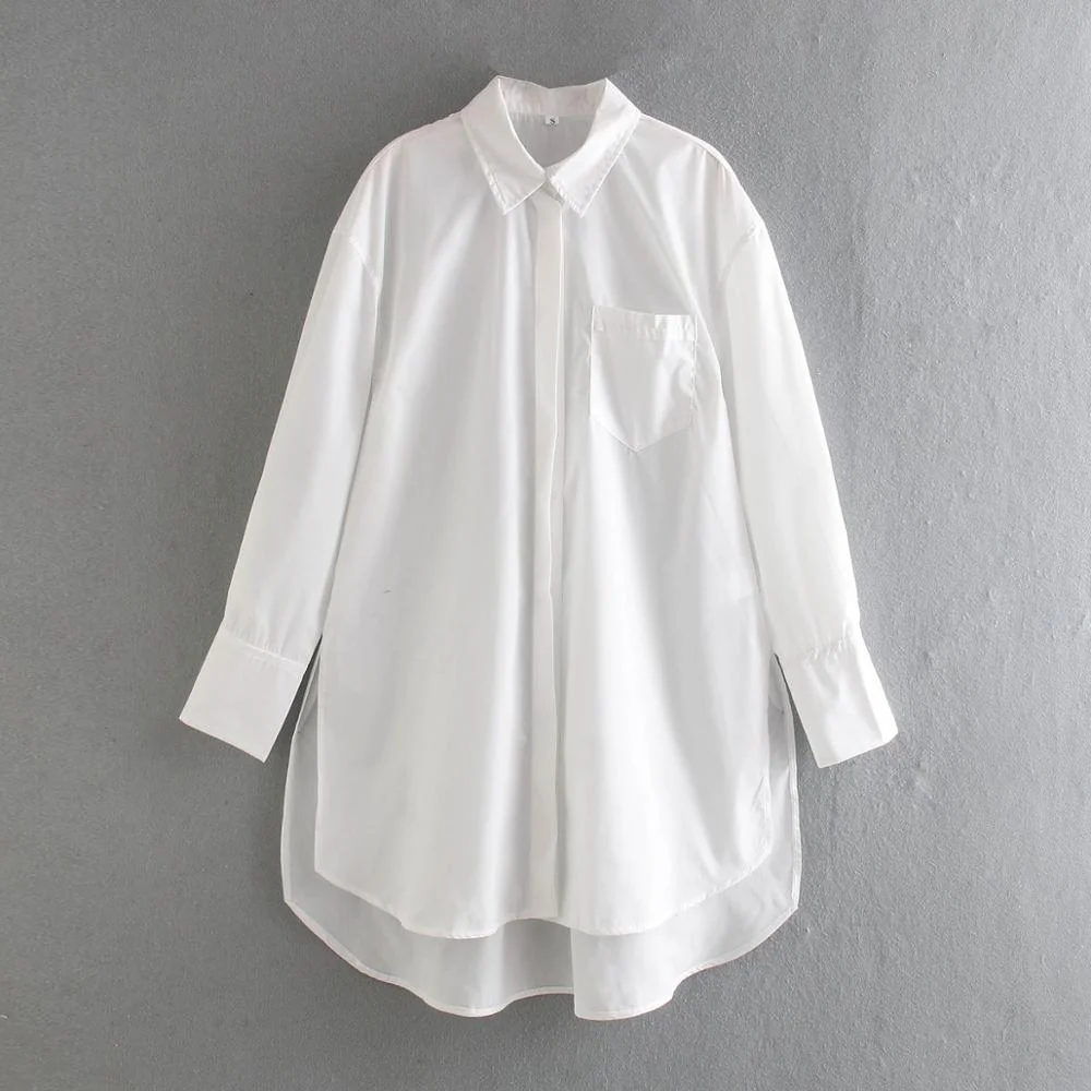 New Women white Oversized Blouse Long Sleeves Collared Loose Elegant Fashion Woman Blouse Shirt Tops Femme Mujer blusas