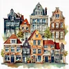 Colored Houses-18CT Stamped Cross Stitch 40*40cm/15.75*15.75in