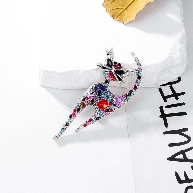 Classic Style Cat Alloy Inlay Rhinestones Women’s Brooches