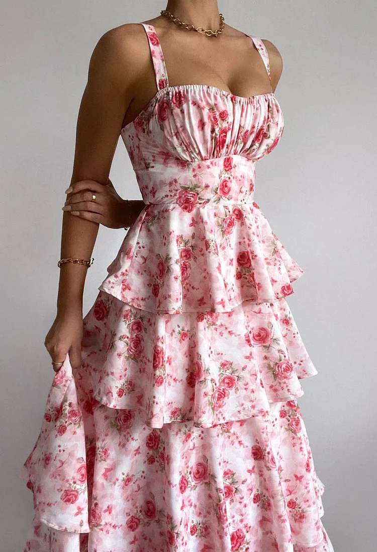 Floral Backless Maxi Dress
