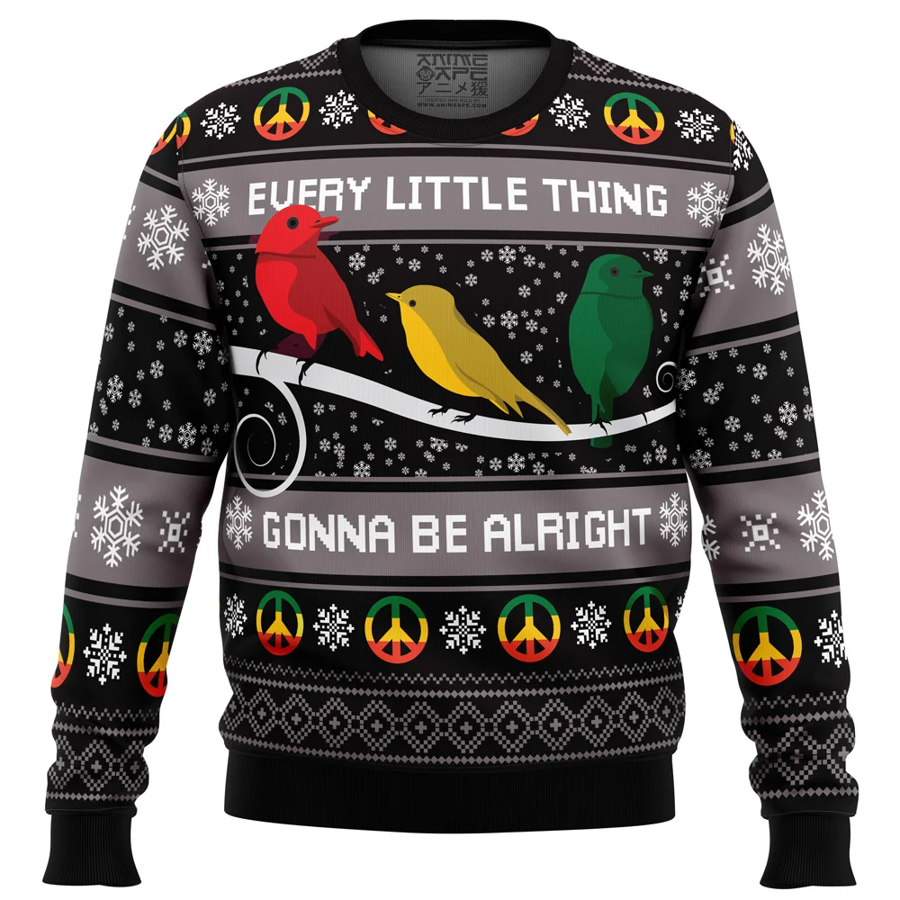 Three Little Birds Bob Marley Ugly Christmas Sweatshirt