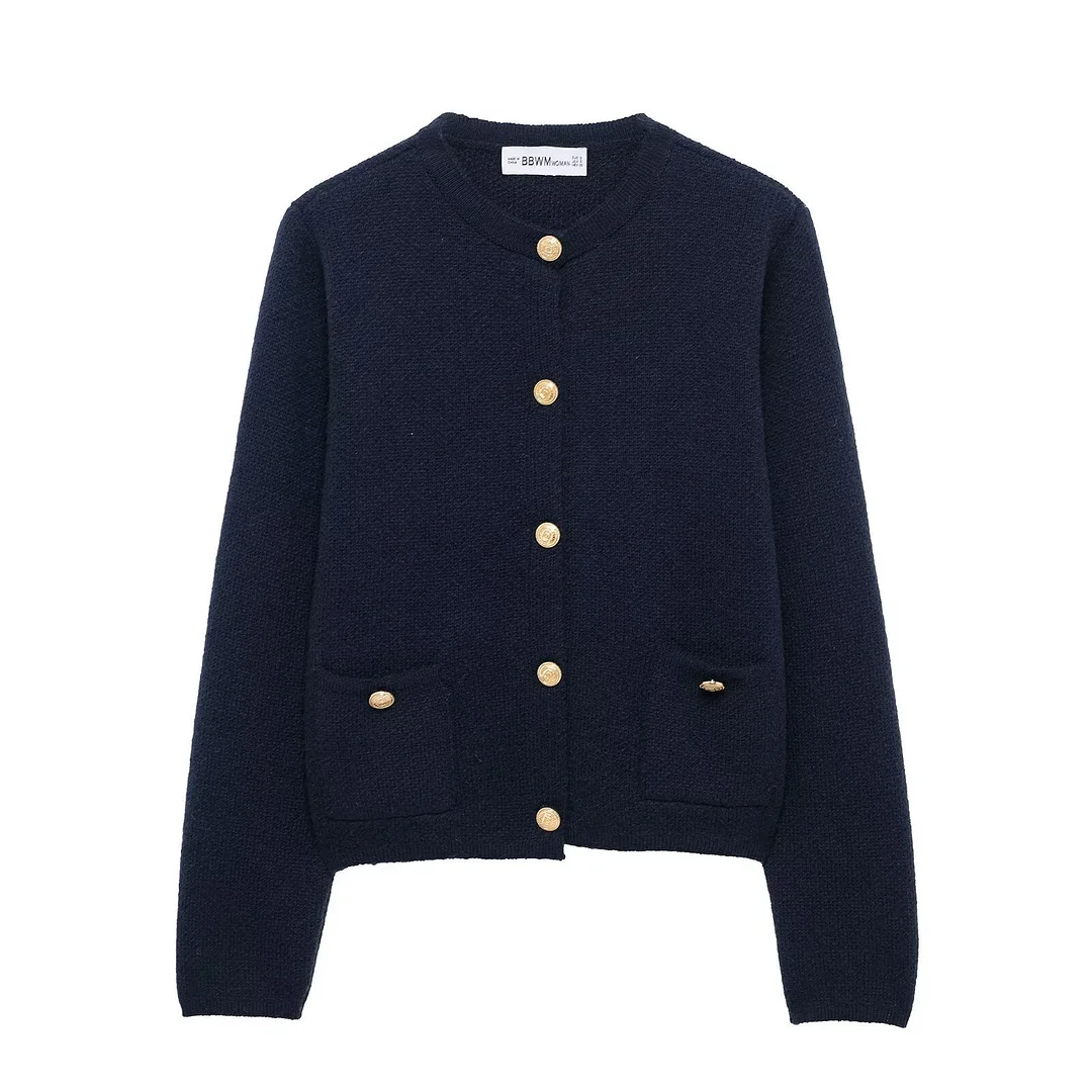 Nigikala Nigikala Autumn New Knitted Jersey Women's Round Collar Solid Color Loose Set Leisure