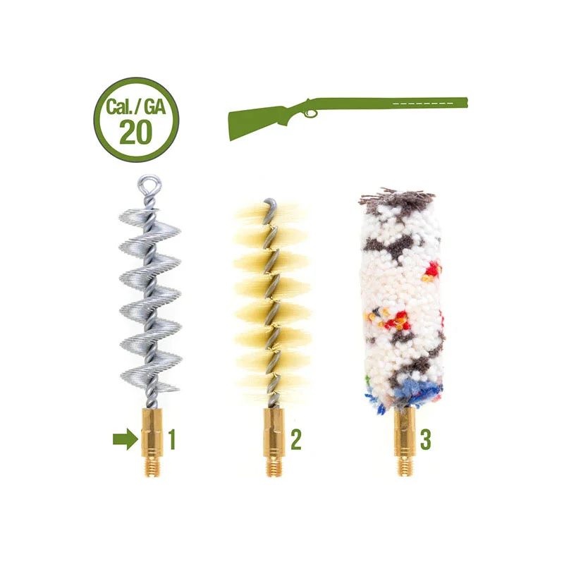 Hunting Gun Cleaning Kit 6PCS with Wood Rods for 12ga/20ga/410ga Gun