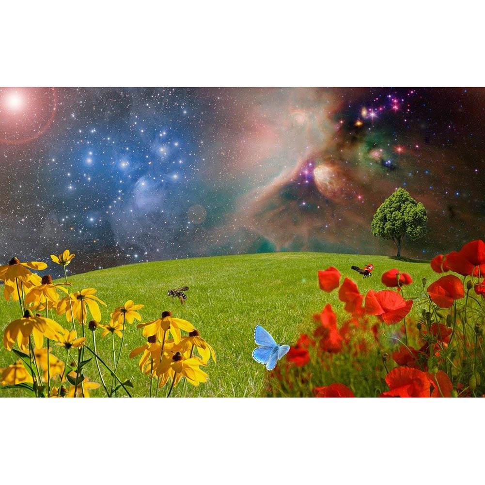

30x40cm Round Drill Diamond Painting-Field Scenery Bead, 501 Original