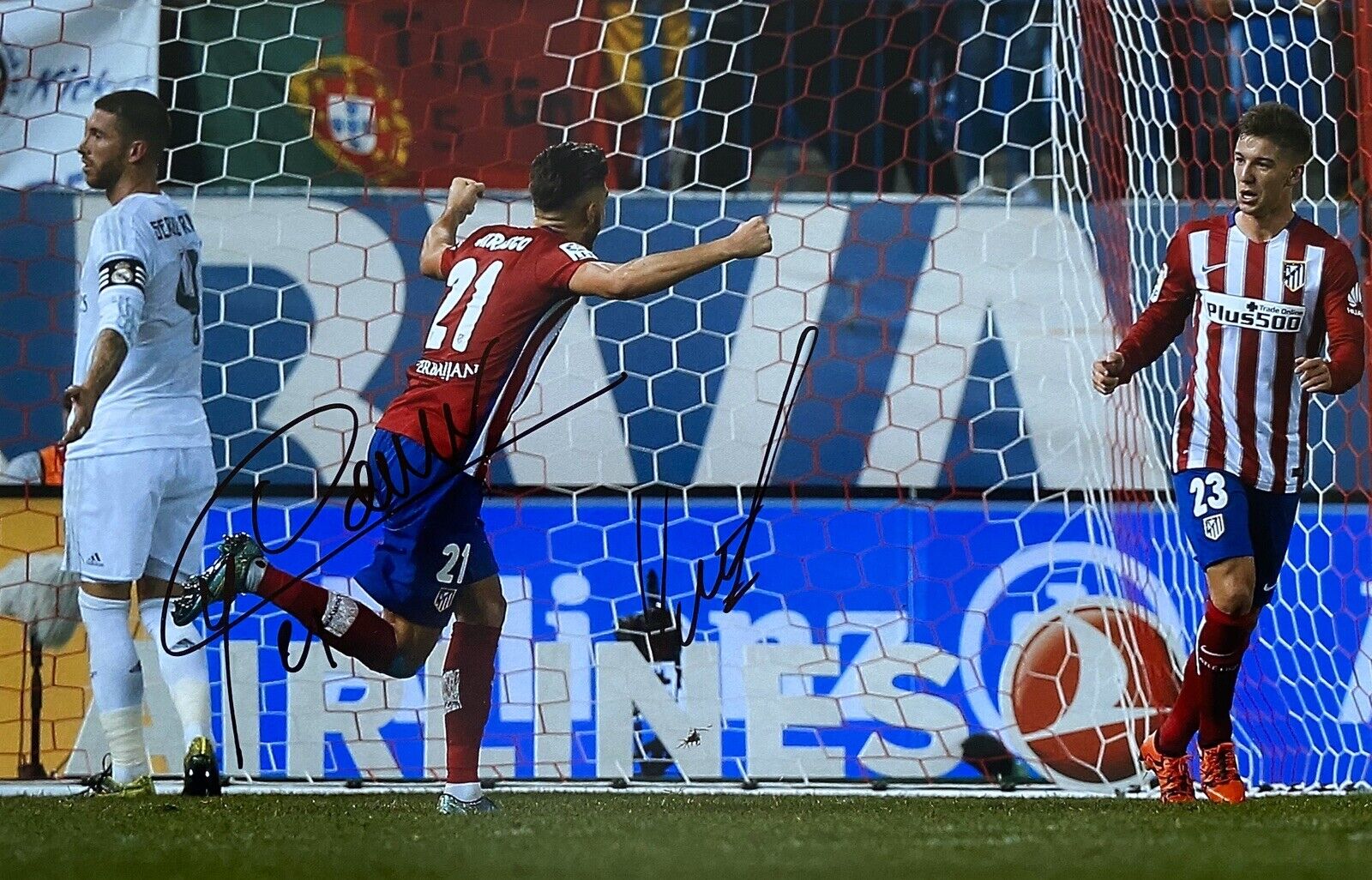 Yannick Carrasco & Vietto Genuine Hand Signed 12x8 Atletico Photo Poster painting, Exact Proof